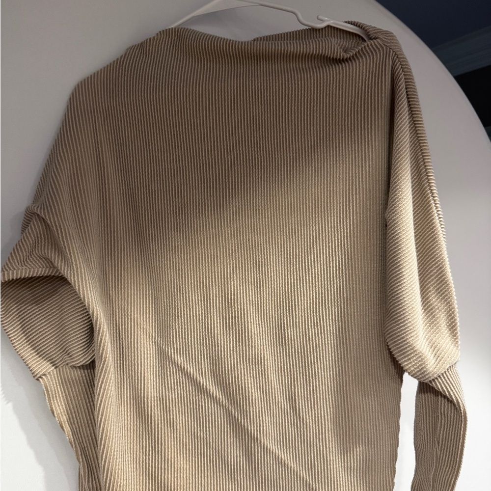 Tan Ribbed Knit Sweater